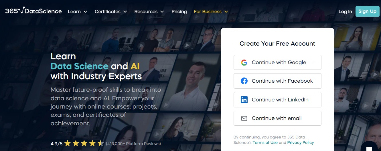 365 Data Science Home Page