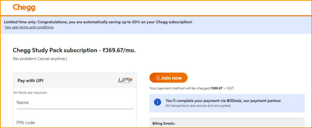 Chegg Membership Cost