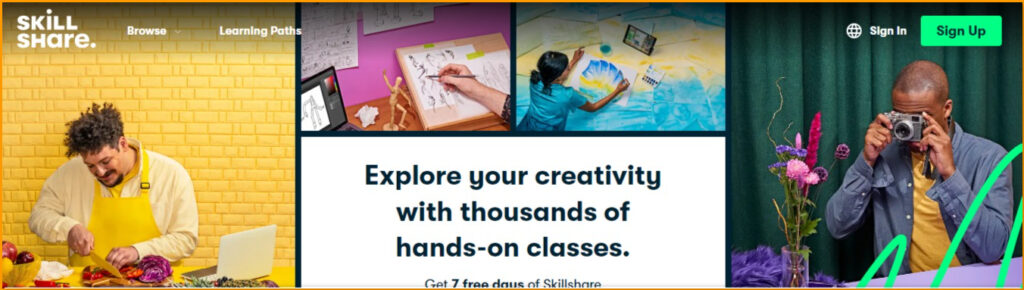 Skillshare Home Page